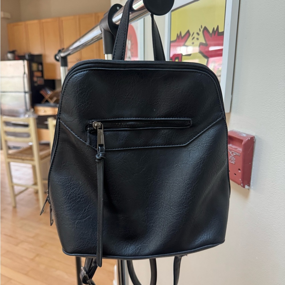 Black Leather Backpack